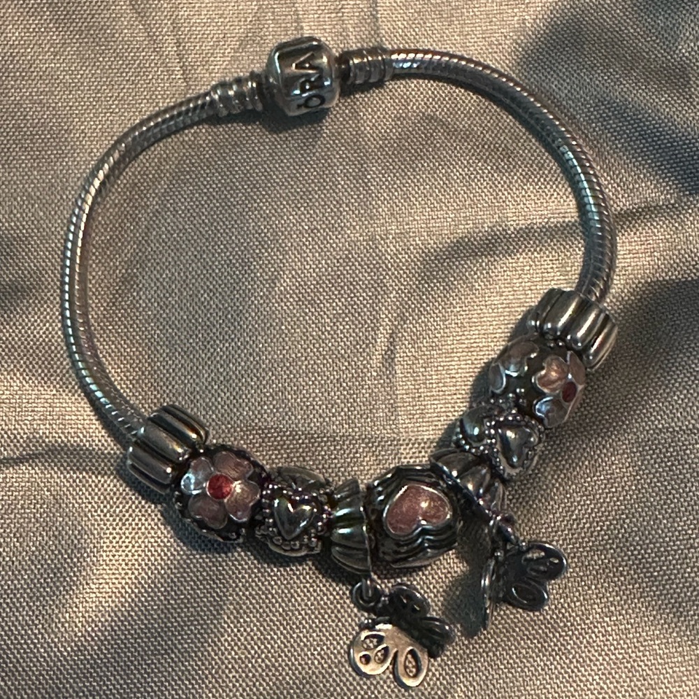 Friendship Forever Bracelet Authentic Pandora Sterling Silver Pink Hearts. - Picture 4 of 7